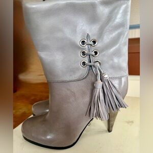 Coach! NWT. Women's Gray Tassel High Heel Boots